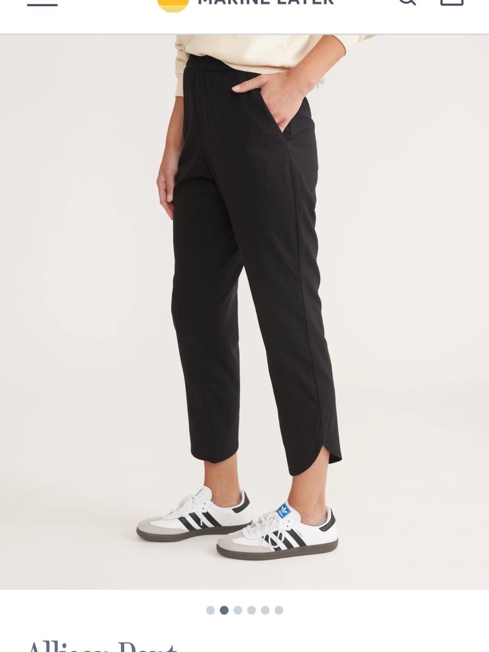 Marine Layer Black Cropped Pull-On Ankle Pants